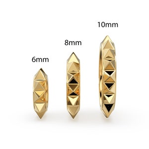 Pyramid Spike 18k Solid Gold Spacer Beads / 14k Jewelry Making Supplies / Handmade Gold Wheel Tyre Findings St Patricks Day