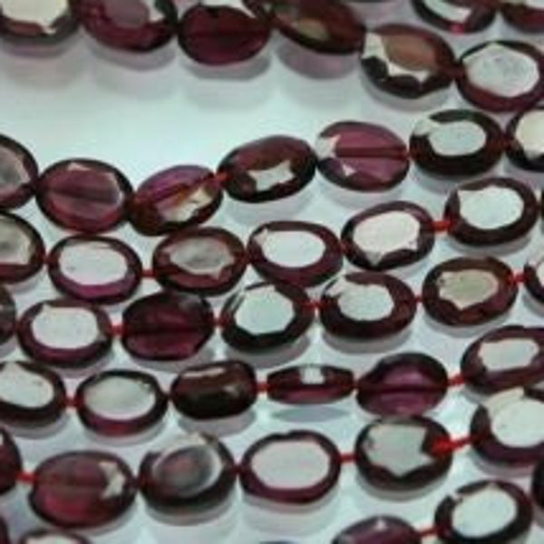 Natural Pink Rhodolite Garnet Faceted Oval Gemstone Loose Beads Strand 13" 6mm