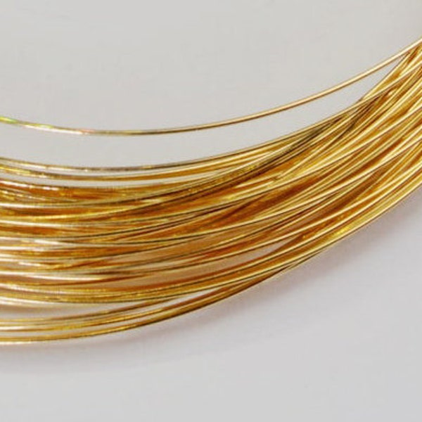 28 gauge 18k Solid gold Half Hard Round Wire 1 foot Jewelry Making Essential