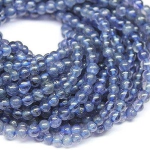 2 Strand Natural Iolite Smooth Polished Round Ball Loose Gemstone Beads 13 " 5mm