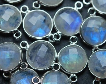 925 Sterling Silver,RAINBOW MOONSTONE Smooth Pear Shape Pendant,10 Pieces of 18-19mm approx