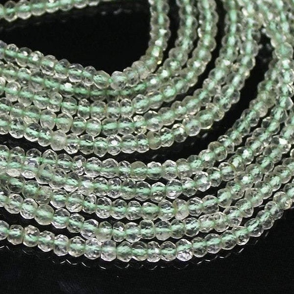 Prasiolite Green Amethyst Faceted Round Ball Loose Gemstone Beads Strand 14" 3mm