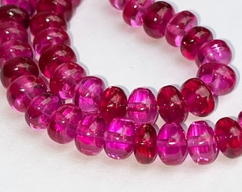 AAAA+ 4 inch kwaliteit rode robijn gladde rondelle kralen robijn edelsteen kralen / 6,5 mm bloed robijn gladde rondelle kralen 4&quot; streng sieraden maken