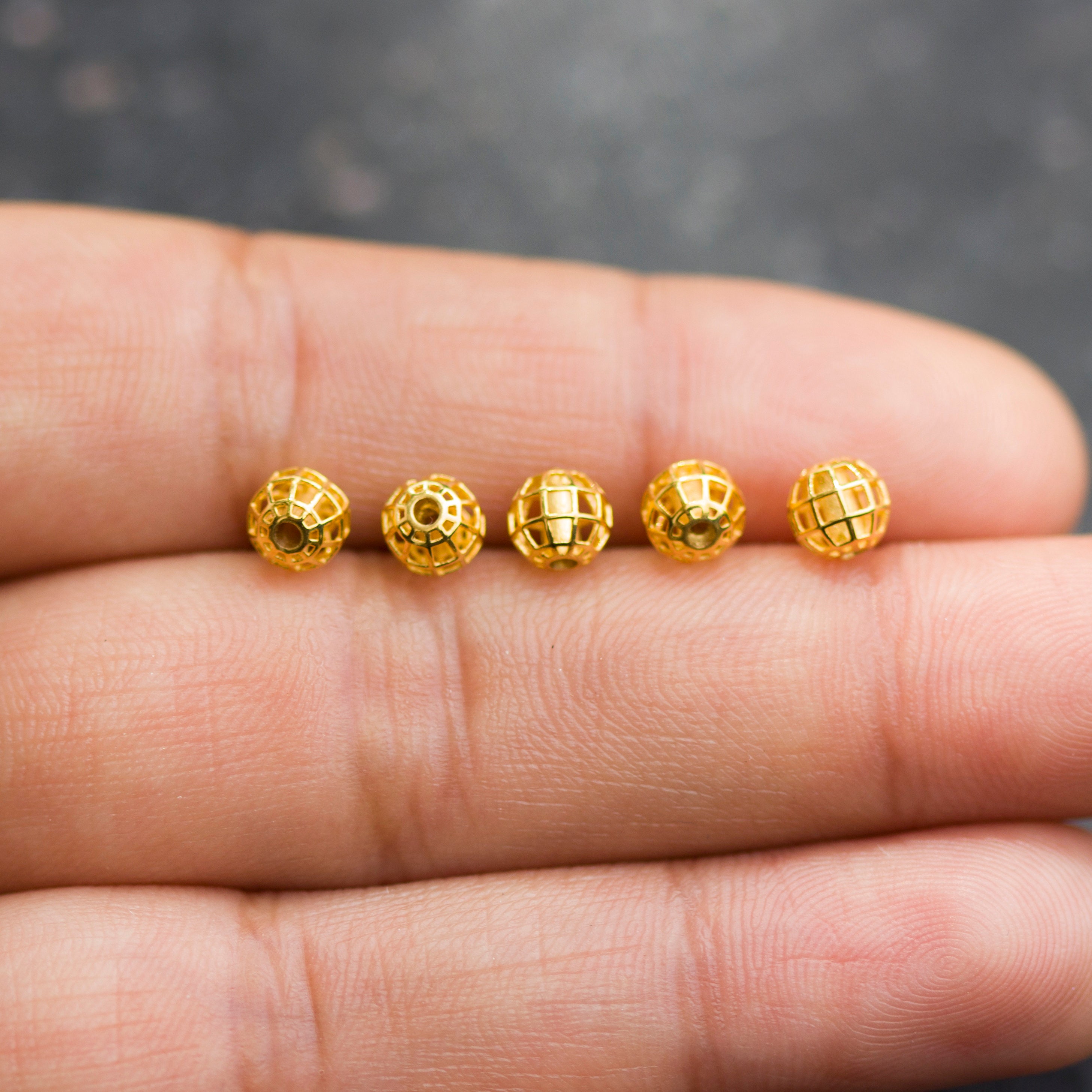 Perles ovales en or 14 carats, perles fantaisie remplies pour la