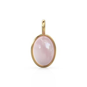 Rose Quartz 14k Gold Charms, Dainty Gold Charms, Price per piece, Necklace Findings, Oval Charms, Wholesale Charms St Patricks Day