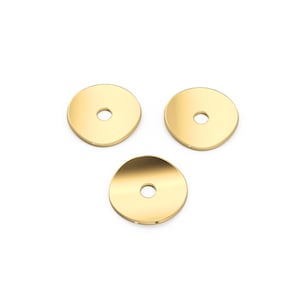 5mm 14k 18k Solid Yellow Gold Handmade Thin Curved Disc Spacer Findings Beads 10 pieces St Patricks Day