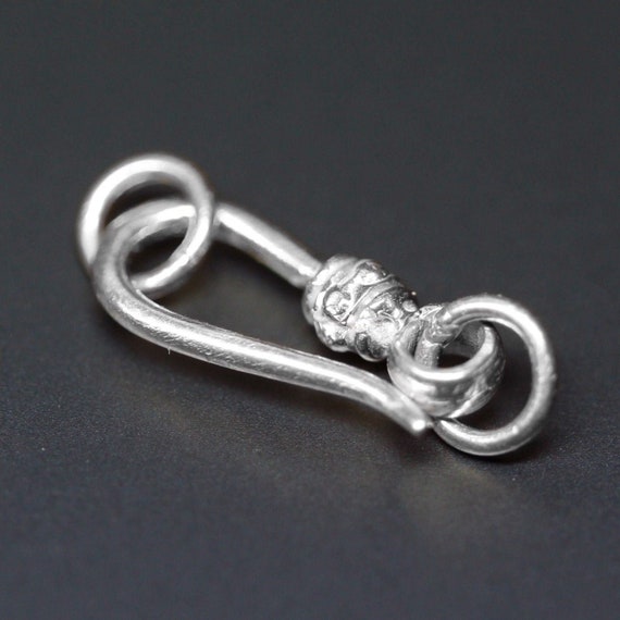 Tribal Hook 18k Solid Gold Clasp Handmade Old Fashioned 11mm X 5mm