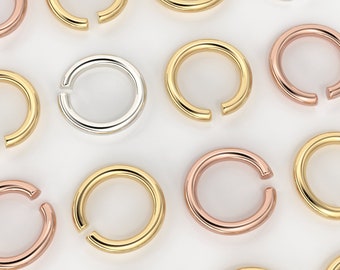 5MM 20 Gauge 18k Solid Yellow Gold Open Jump Rings (5 pieces)