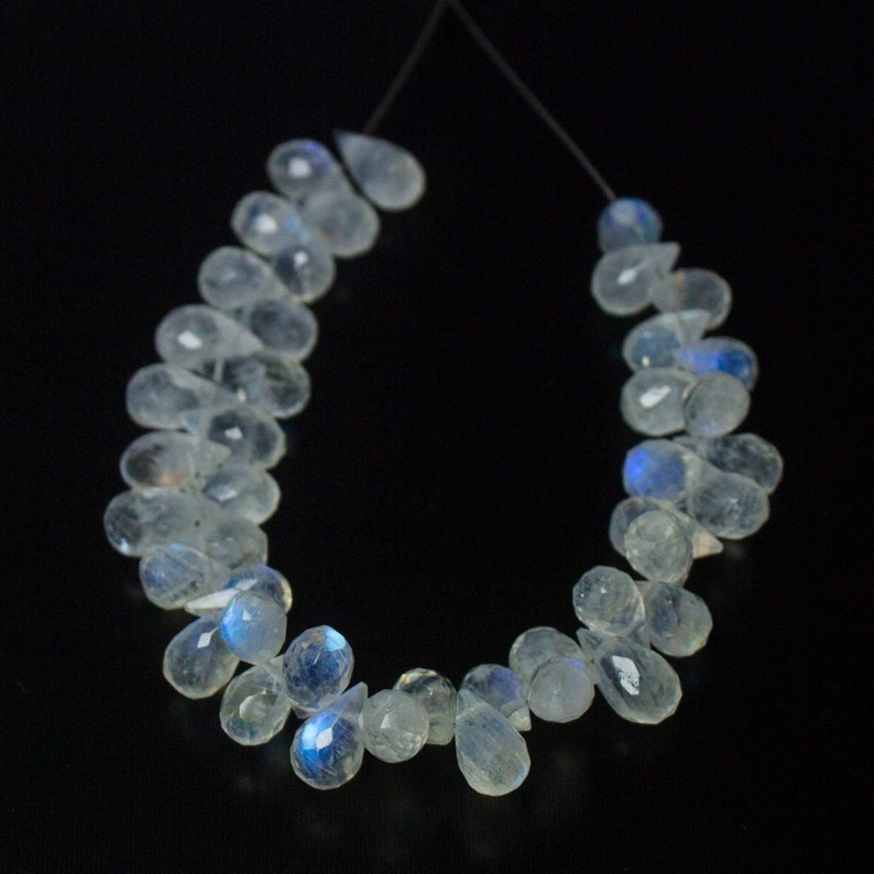 Natural Blue Moonstone Faceted Tear Drop Beads 7mm 4inches - Etsy