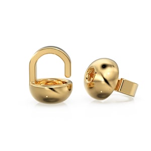 6 peças de contas de crimpagem de ouro amarelo sólido 14K com ponta de copo e detalhes do dia de São Patrício