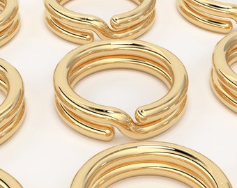 5pcs Solid 14k Gold 3.5mm Split Ring Connecting Ring St Patricks Day