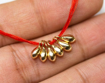 18k Solid Gelbgold Teardrop Charm Anhänger Finden, Goldtropfen 3.3mm x 8.5 mm St Patricks Day