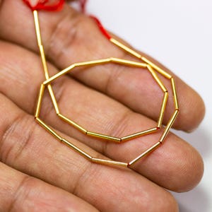18k Solid Gelbgold Tube Beads 11 mm Glatte Spacer Beads für die Schmuckherstellung - 5 Stück Bastelbedarf