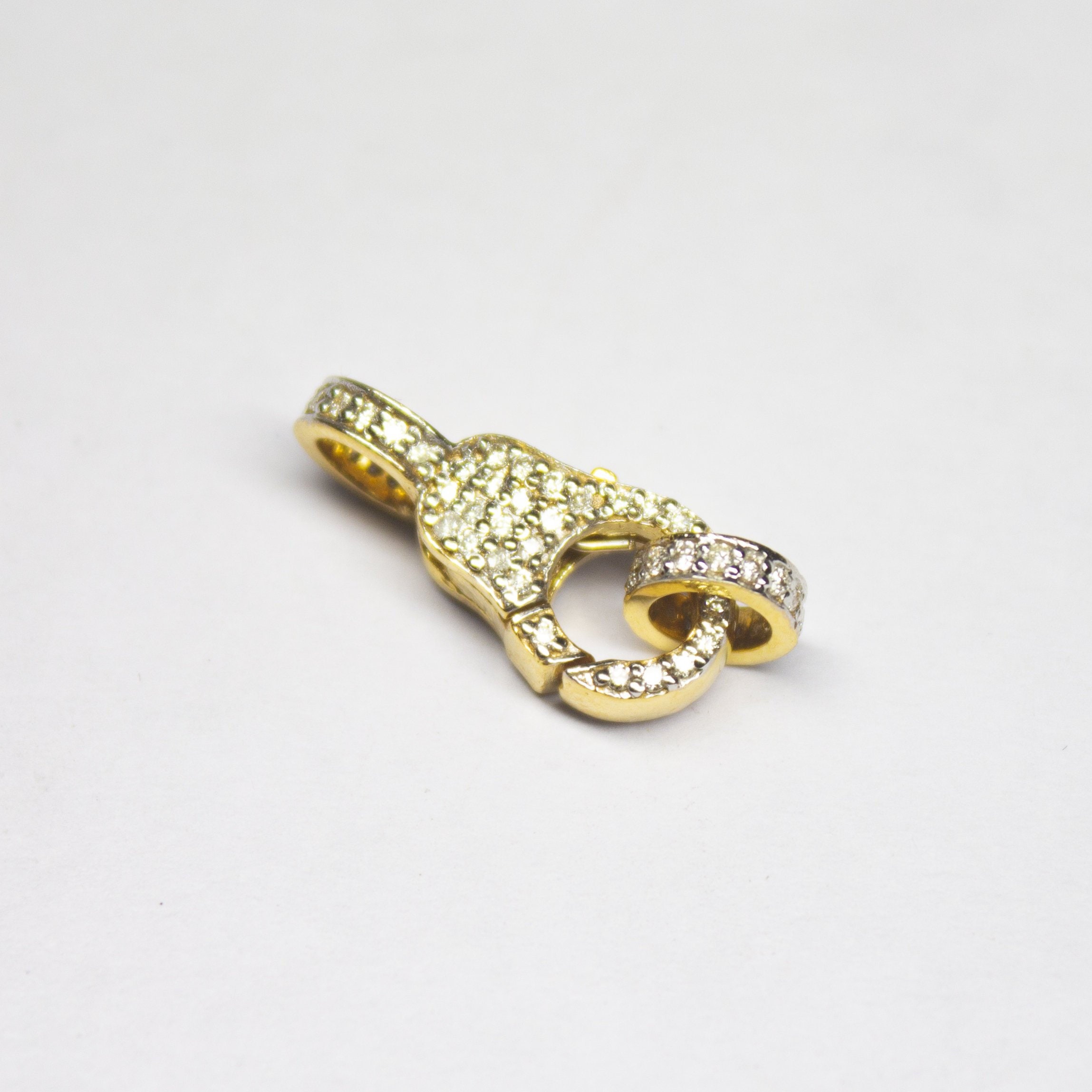 Solid Gold Clasp 18k Handmade Diamond Lobster Claw Clasp With - Etsy