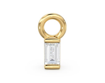 Colgante con dije de diamante en talla baguette pequeño TINY / Colgante de oro macizo de 14 k y 18 k / Colgante con diamante en talla baguette / Dije de diamante pequeño / Oferta