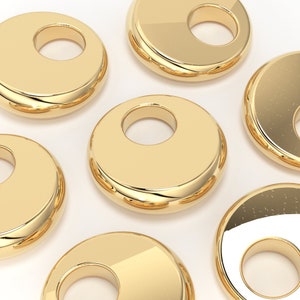 4mm 18k Solid Yellow Gold Hefty Tapered Disc Nugget Spacer Findings Beads (5 pieces)