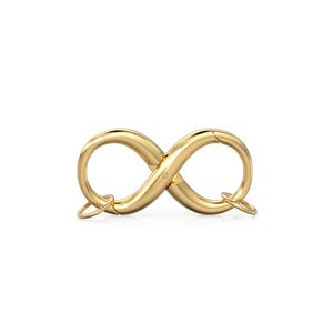 Infinity 18k Solid Gold Spring Clasp Handmade 20.50mm x 10.30mm St Patricks Day