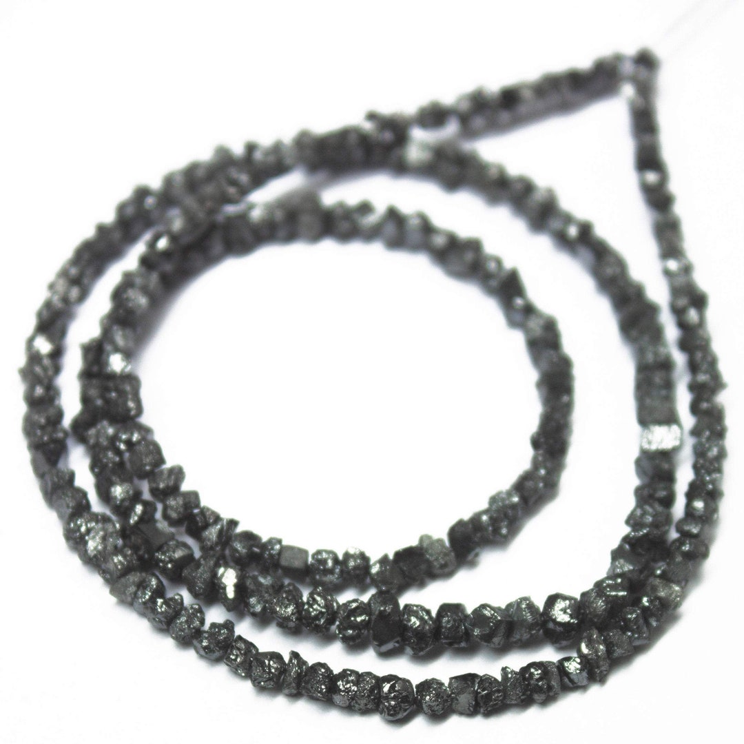 Natural Black Diamond Uncut Rough Loose Gemstone Beads 3mm Etsy