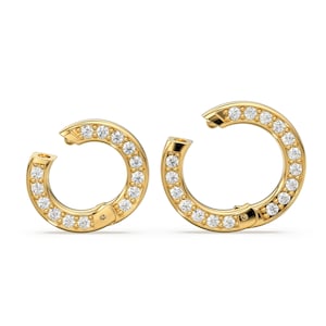 Clicker Round Connector / Solid Gold Clasp / Diamond Pave Clasp / Diamond Connector / Necklace 14k Gold Enhancer Lock / Gold Charm holder