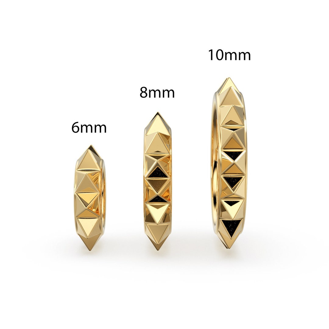 Pyramid Spike 18k Solid Gold Spacer Beads / 14k Jewelry Making Supplies