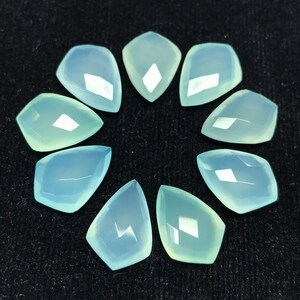 6 Paar Aqua Blau Chalcedon Facettierte Kite Schild Briolette Tropfen Lose Edelstein Perlen 14 x 10 mm St Patricks Day