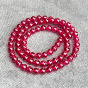 AAAA+ Quality Red Ruby Smooth Round Ball Beads Ruby Gemstone Beads / 6mm Blood Ruby Sphere Smooth Strand Jewelry Making Necklace Bracelet