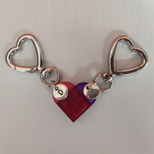 Personalized Love Heart Keychain Transparent Bricks