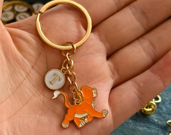 Personalized Lion Keychain Gift for Boy Girl