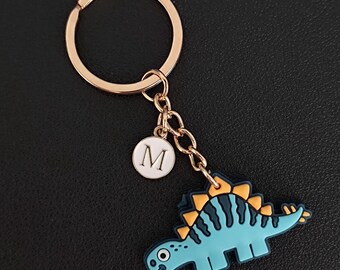 Dinosaur Keychain - PVC Rubber Stegosaurus Keyring