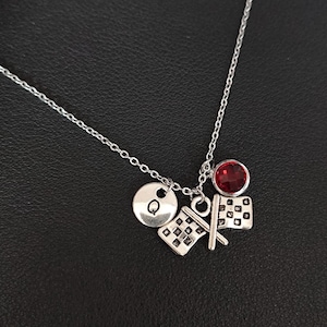 Personalized Racing Flag Necklace For Race Day Outfit