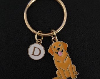 Golden Retriever Keychain - Personalized Dog Keyring