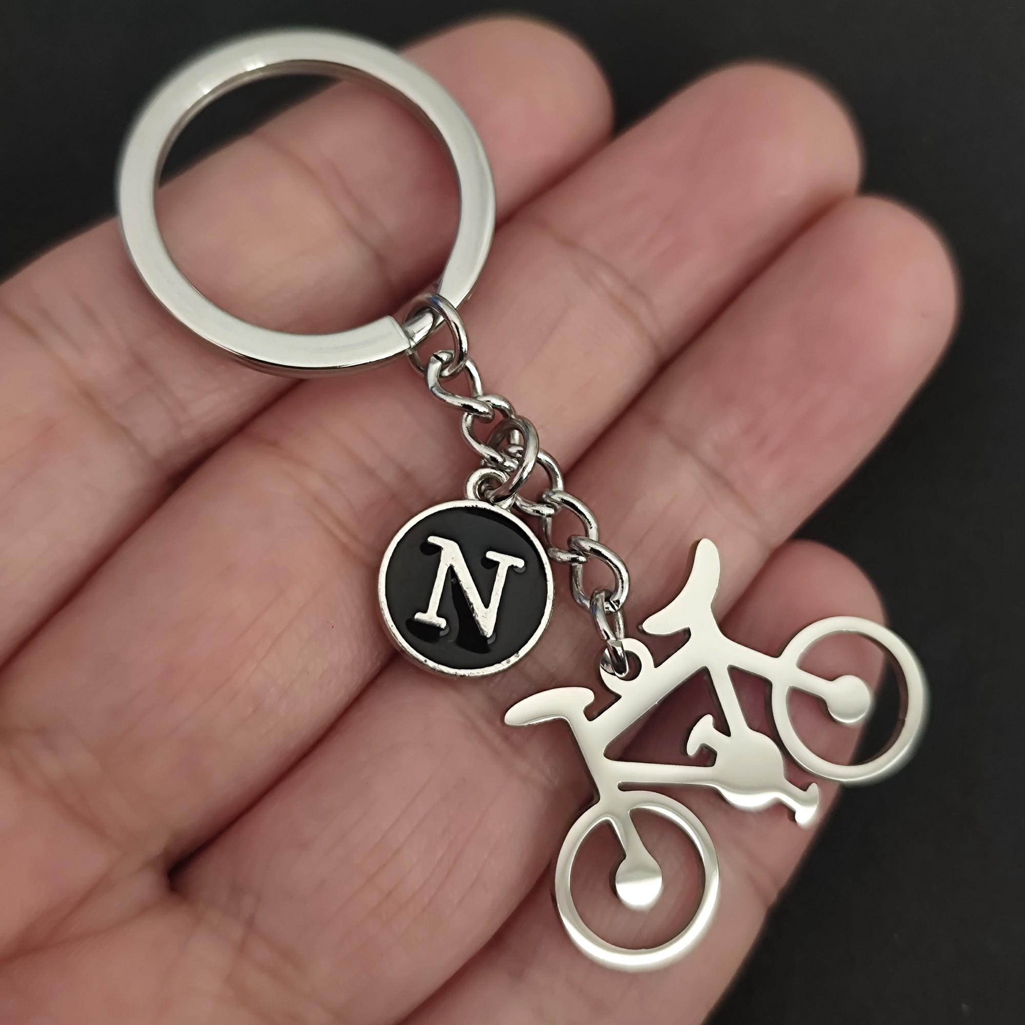 Portachiavi In Legno A Forma Di Bicicletta Con Incisione 'Bike' - Accessorio Per Ciclisti, Marrone, Unico - 2