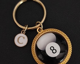 Billiards Pool Keychain Cabochon Gift For Players