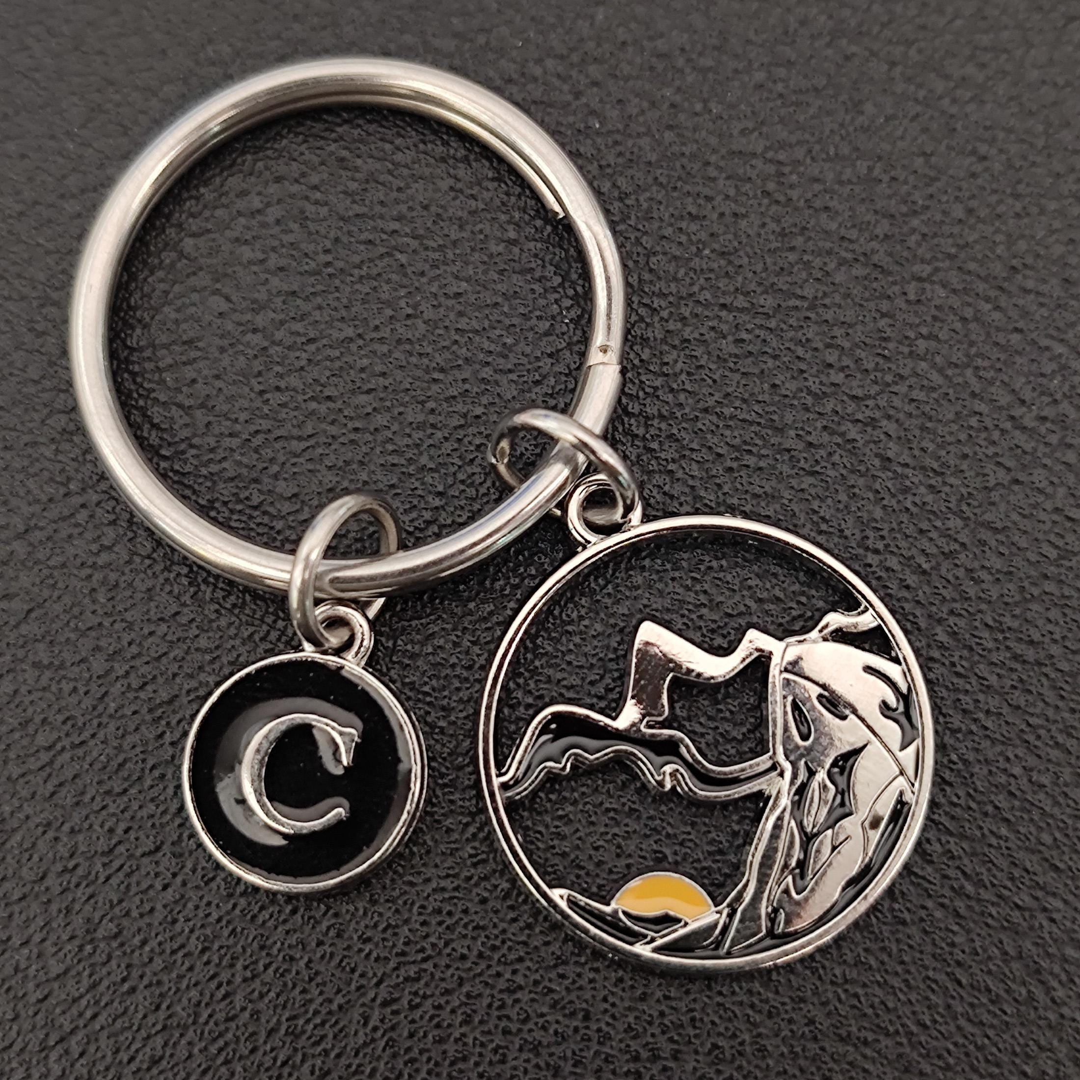 Personalized Mountain Sunrise Keychain Gift