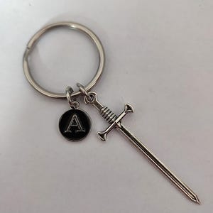 Front view of sword keychain