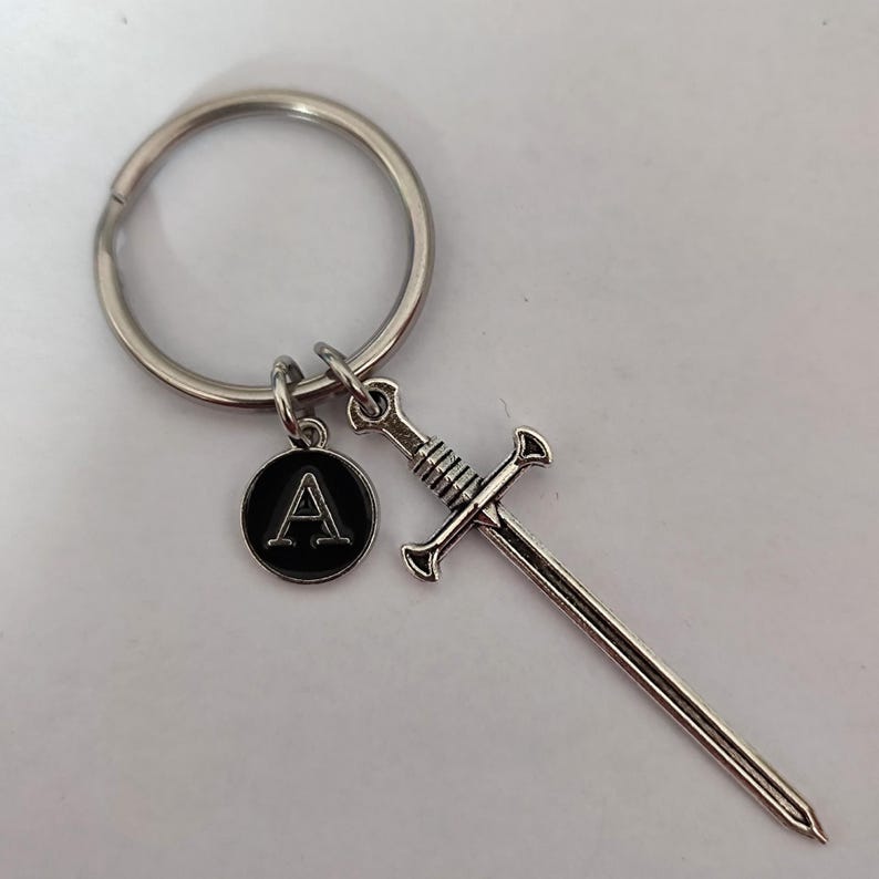 Front view of sword keychain