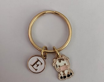 Personalized Cow Keychain Gift For Cow Lover