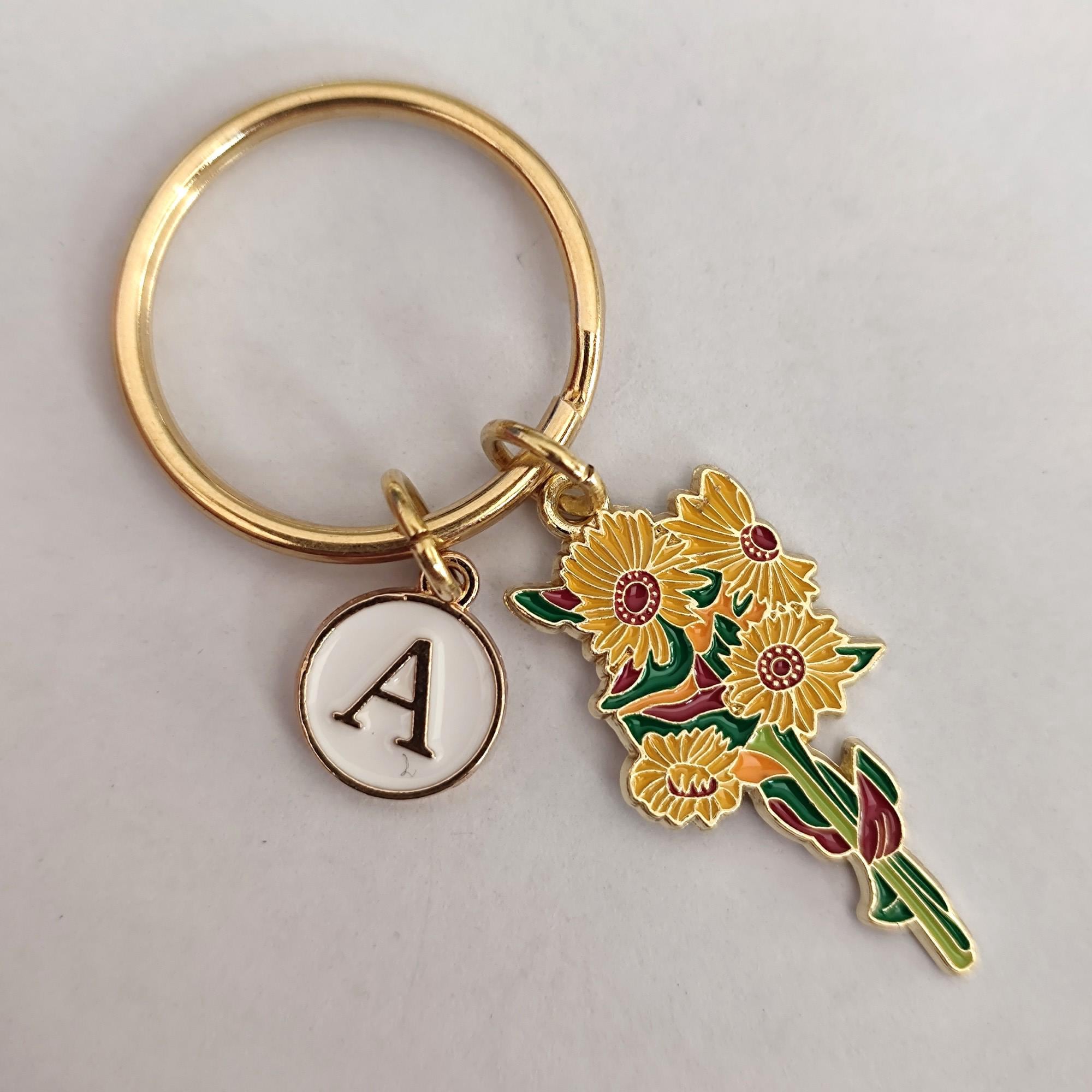 Sunflower Keychain Personalized Gift For Girl