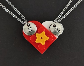 Personalisierte Liebe Herz Halskette aus Ziegeln