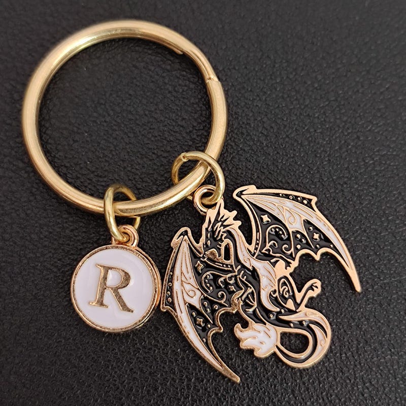 🎁 Personalized Dark Dragon Keychain Gift For Boy Girl