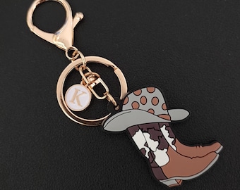 Personalized Cowboy Boots Keychain Soft PVC Rubber