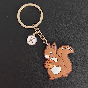 Squirrel Keychain Gift PVC Rubber