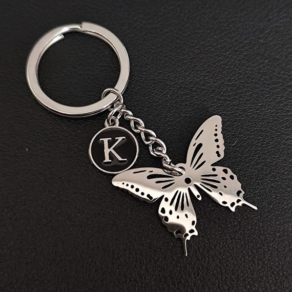 Portachiavi Personalizzato Con Iniziale L E Farfalla: Regalo Originale Per Donna E Ragazza - 2