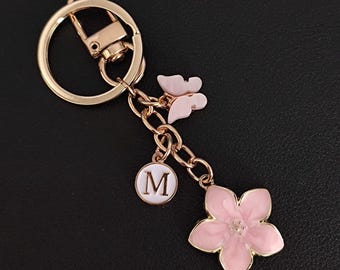 Personalized Cherry Blossoms Keychain Gift For Girls