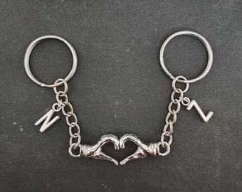 Personalized Heart Hand Symbol Keychain