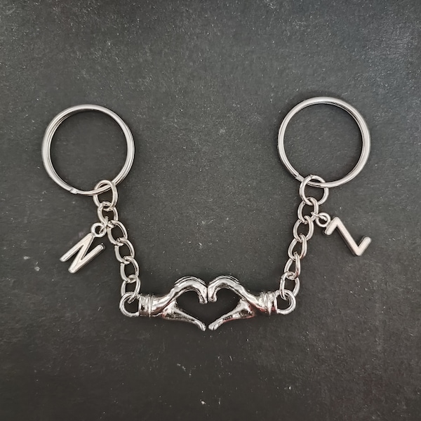 Personalized Heart Hand Symbol Keychain