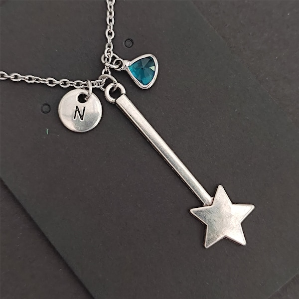 Personalized Magic Wand Necklace For Fairy Godmother