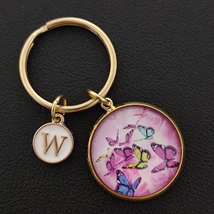 Colorful Butterfly Keychain Cabochon Gift For Girl