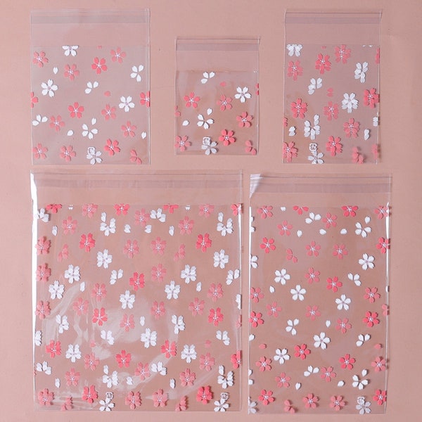 Cherry Blossom Cellophane Bag For Cookie Candy