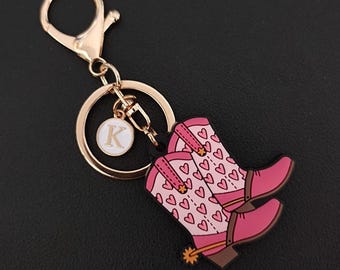 Cowgirl Boots Keychain - Soft PVC Rubber Keyring